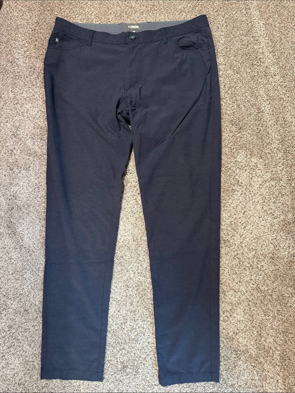 Linksoul Men's Dark Grey Stretch Chinos Golf Pants 40x34
